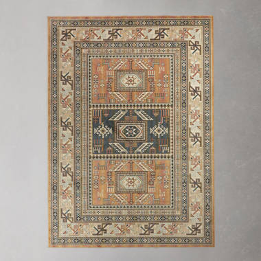 AllModern Morin Shag Performance Ivory/Burnt Orange Rug & Reviews 